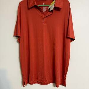 NWT All in Motion Performance Golf Polo Shirt in Burnt Orange Work Shirt
